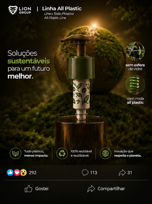 Linha All Plastic, acabamento floral verde