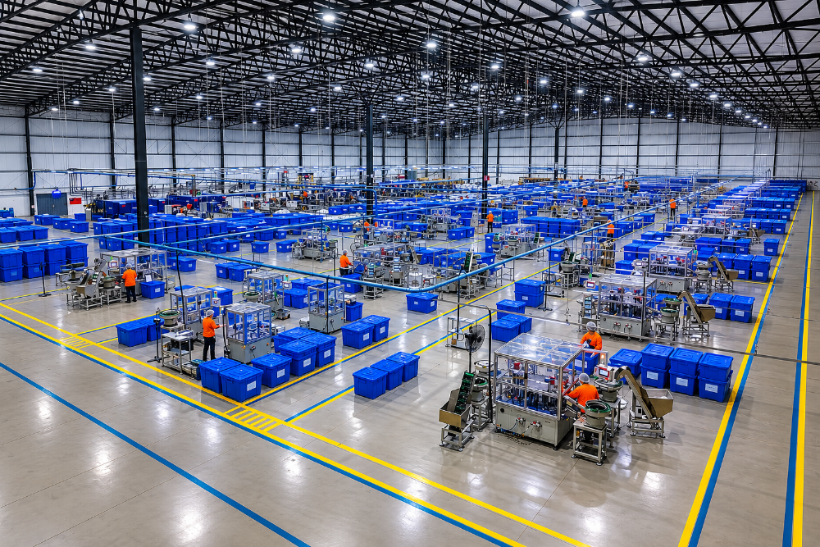 Parque fabril da Lion Group em alta escala de produção